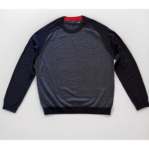 Ted Baker Mens TopUp Sweater Xl Sz 6 Gray Stripe Wool Knit Classic Preppy EUC